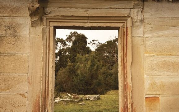 Ruins of the Convict Barracks at the Coal Mines Coal Mines Historic Site, Port Arthur, TAS Australia