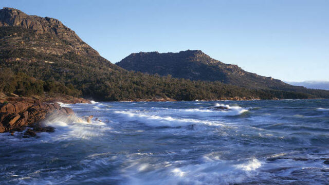 Rugged coastline at Honeymoon Bay, Freycinet National Park Honeymoon Bay, Freycinet National Park, TAS