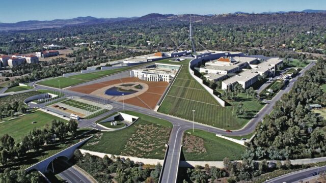 Aerial View Parliament House Aerial View, Parliament House, Canberra, ACT Australia