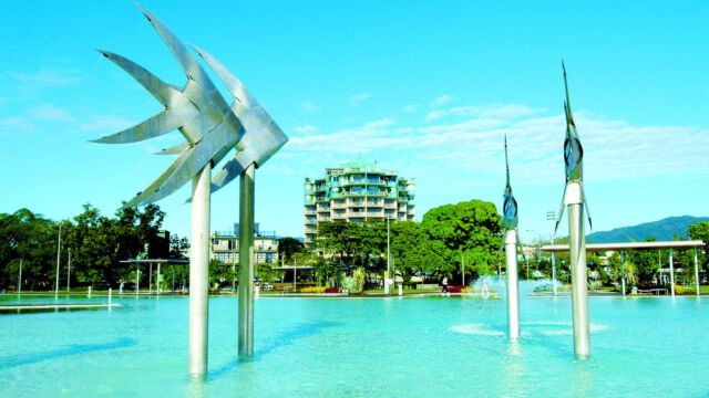 Cairns Lagoon Fish Fish Sculptures in Cairns Lagoon, Queensland Australia