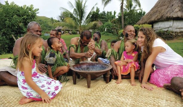 Kava with visitors, Navala Village, Nadi Region Kava with visitors, Navala Village, Nadi Region