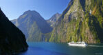 Cruise Ship in Milford Sound, Fiordland National Park Cruise Ship in Milford Sound, Fiordland National Park