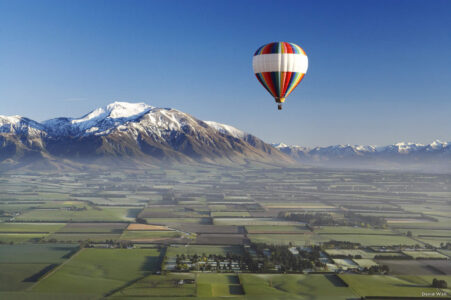 near Methven, Canterbury Plains, South Island Hot Air Balloon