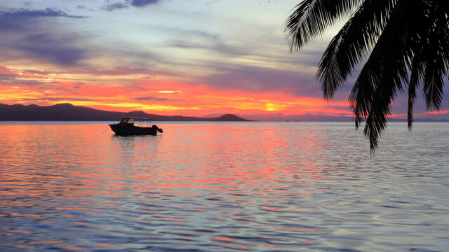 Sunset view from Matangi Resort Sunset view from Matangi Resort